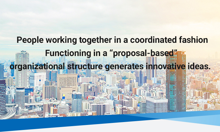 People working together in a coordinated fashion. Functioning in a “proposal-based” organizational structure generates innovative ideas.